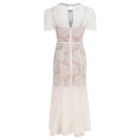 Self-Portrait Lace And Tulle Midi Dress tag size 10 Women - Picture 2 of 4